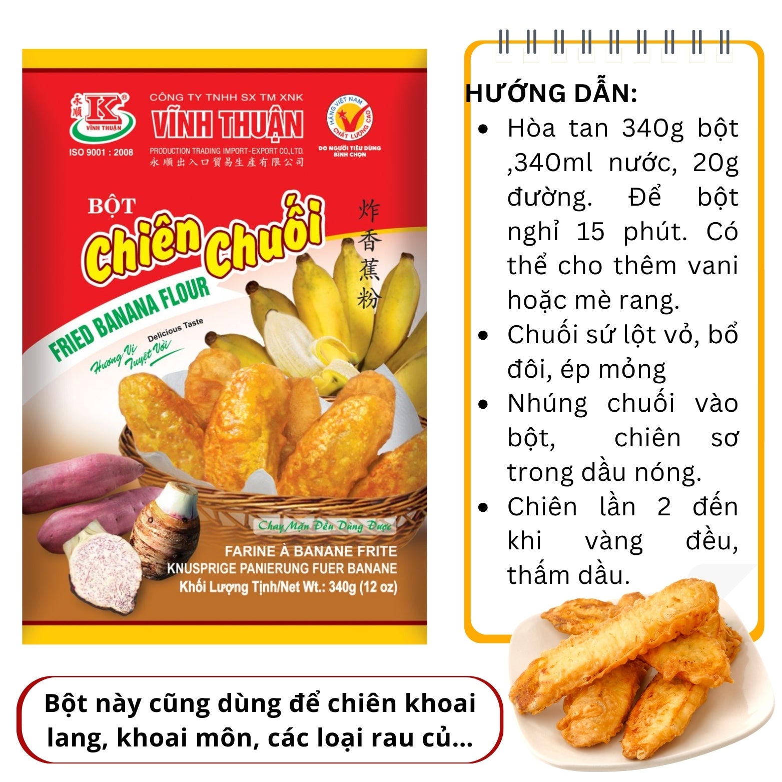 Bột chiên chuối Vĩnh Thuận 340g