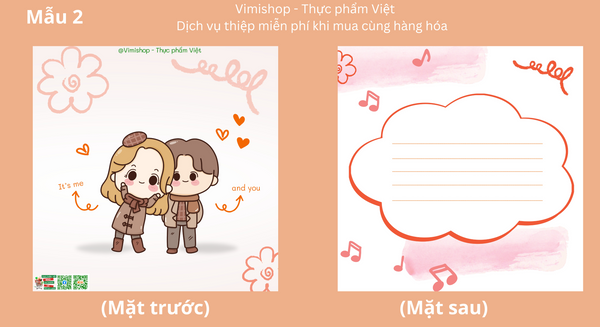 1 tấm thiệp lời nhắn