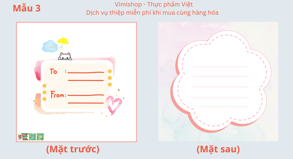 1 tấm thiệp lời nhắn