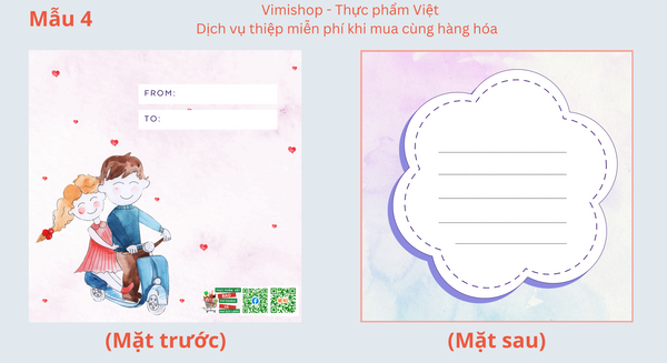 1 tấm thiệp lời nhắn